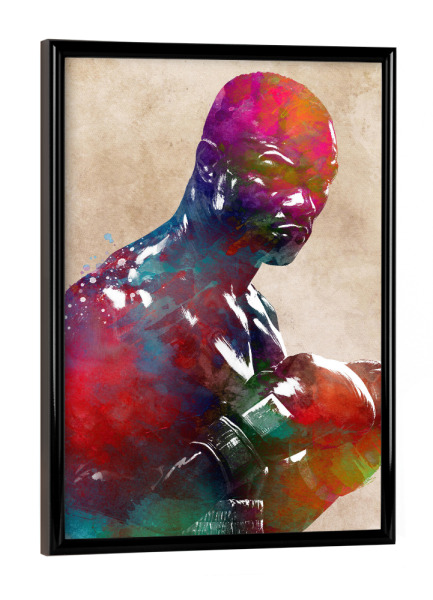 Poster mit schwarzem Rahmen "Boxsport Kunst B" artboxONE - Sport - Boxen,Box,Boxer,Sport,Kämpfer