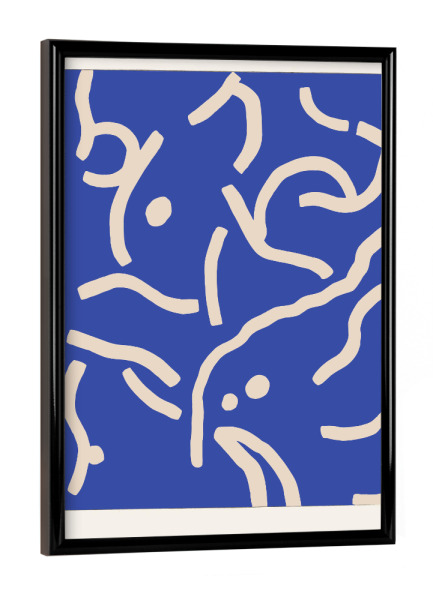 Poster mit schwarzem Rahmen "Álex Roda - Out of the Line Blue" artboxONE - Typografie,Abstrakt