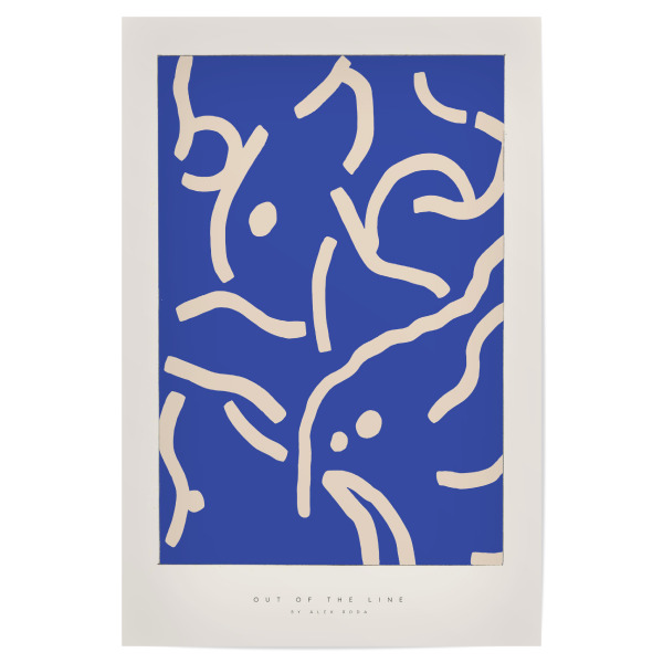 Poster "Álex Roda - Out of the Line Blue" artboxONE - Typografie,Abstrakt
