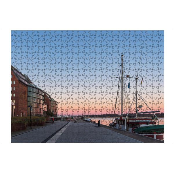 artboxONE Puzzle "Morgens am Stadhafen Rostock" artboxONE - Natur,Reise,Architektur