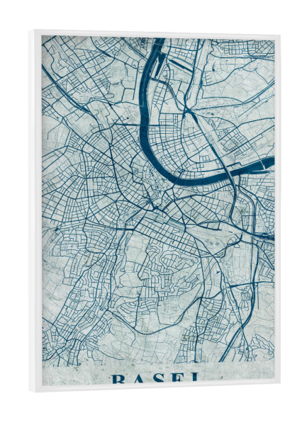 Poster mit weißem Rahmen "Basler Vintage Map" artboxONE - Städte,Kartografie