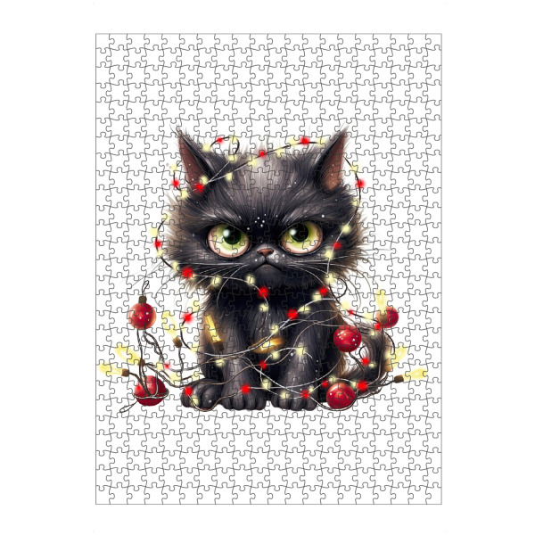 Puzzle Ravensburger "Schwarze Weihnachtskatze" artboxONE - Tiere,Fashion,Weihnachten,Lustig
