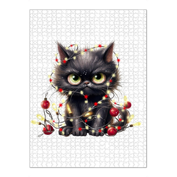 Puzzle Ravensburger "Schwarze Weihnachtskatze" artboxONE - Tiere,Fashion,Weihnachten,Lustig