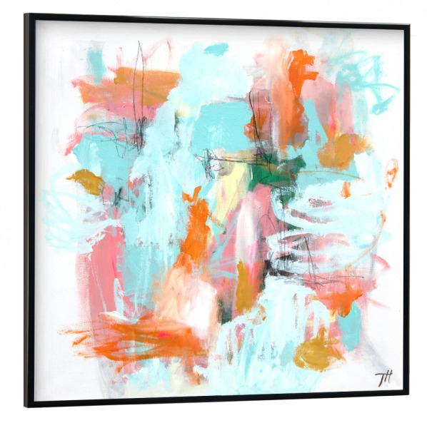Poster mit schwarzem Rahmen 30x30 cm "Tove Höglund - Rollercoaster" artboxONE - Abstrakt - Abstrakt,Modern,Bunt,Farbenfroh,Strich,Pinsel