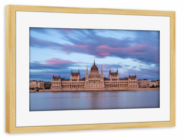 Poster mit Rahmen kiefer "Budapester Parlament" artboxONE - Reise,Architektur,Städte / Budapest - Budapest,Parlament,Donau,Ungarn,Buda,Pest
