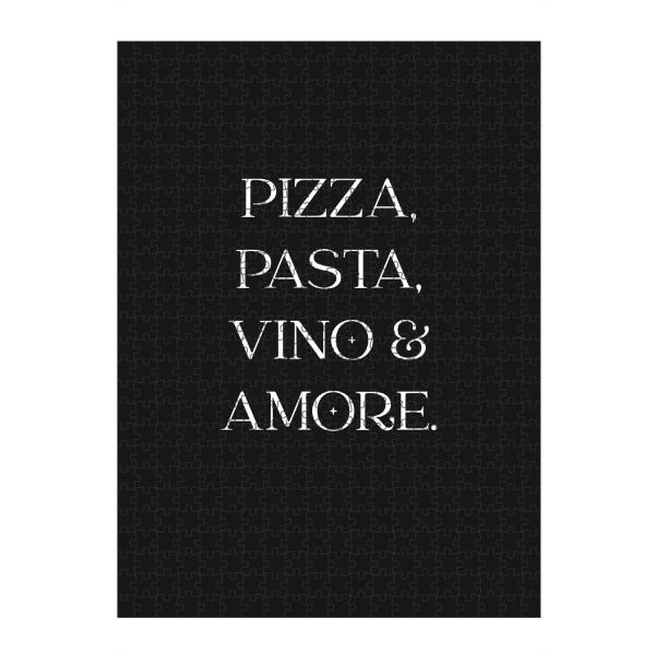 Puzzle Ravensburger "Pizza, Pasta, Vino & Amore" artboxONE - Typografie,Essen & Trinken,Essen & Trinken / Alkohol,Lustig