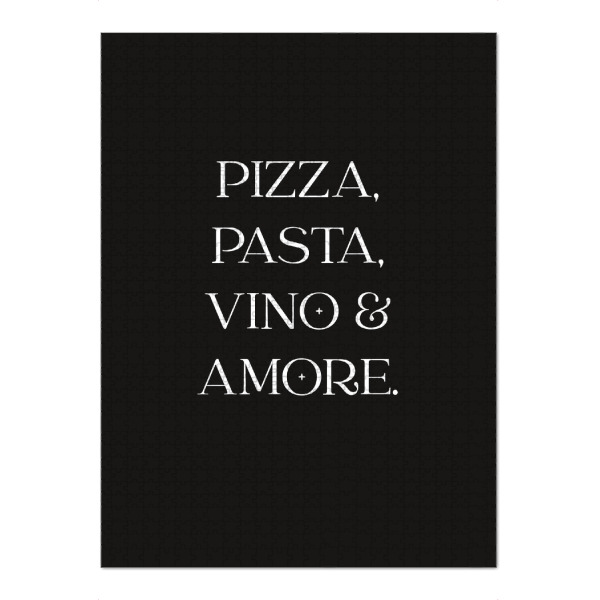 Puzzle Ravensburger "Pizza, Pasta, Vino & Amore" artboxONE - Typografie,Essen & Trinken,Essen & Trinken / Alkohol,Lustig