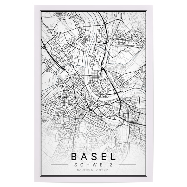 Poster "Citymap Stadt Basel" artboxONE - Städte