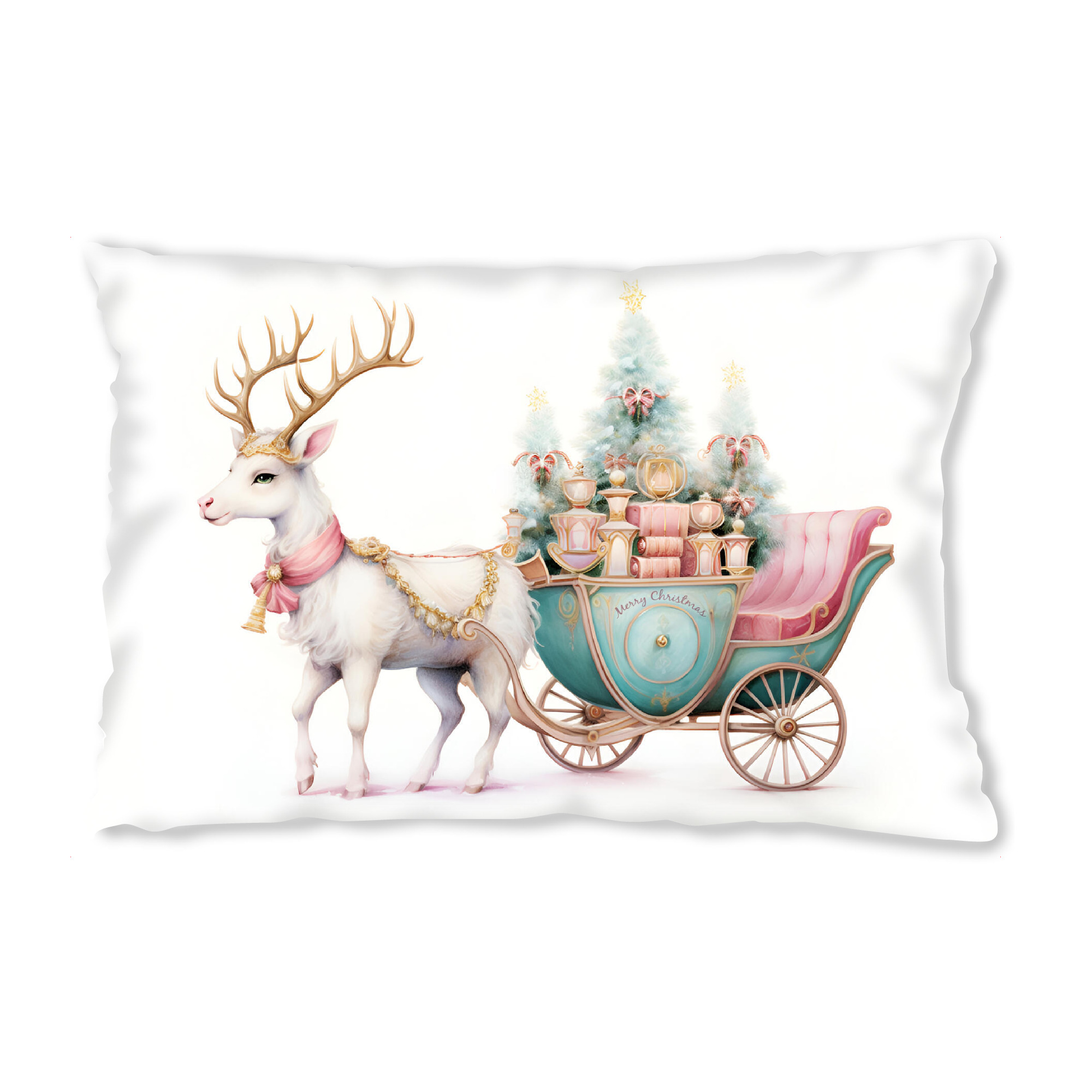 Design-Kissen "Pastell Christmas Deer" artboxONE - Typografie,Tiere,Weihnachten