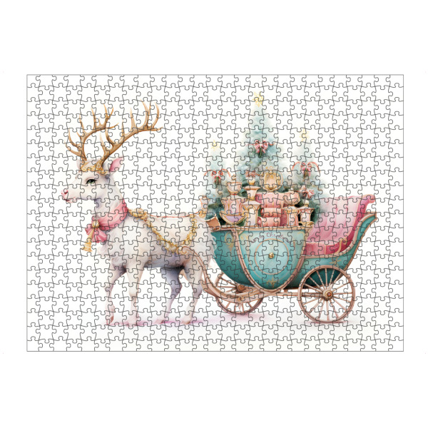 Puzzle Ravensburger "Pastell Christmas Deer" artboxONE - Typografie,Tiere,Weihnachten