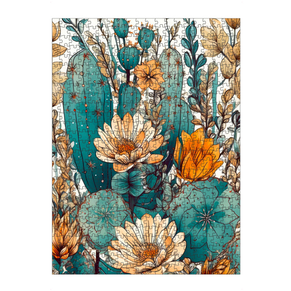 artboxONE Puzzle "Sukkulenten und Kakteen M" artboxONE - Natur,Floral - Sukkulenten,Kakteen,Kaktus,Natur,Blumen,Botanische,Blatt,Blumen