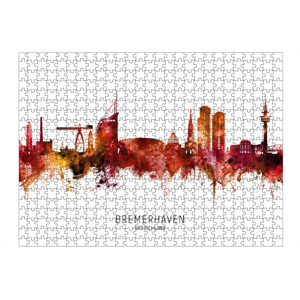 artboxONE Puzzle "Bremerhaven Skyline Roter Name" artboxONE - Städte