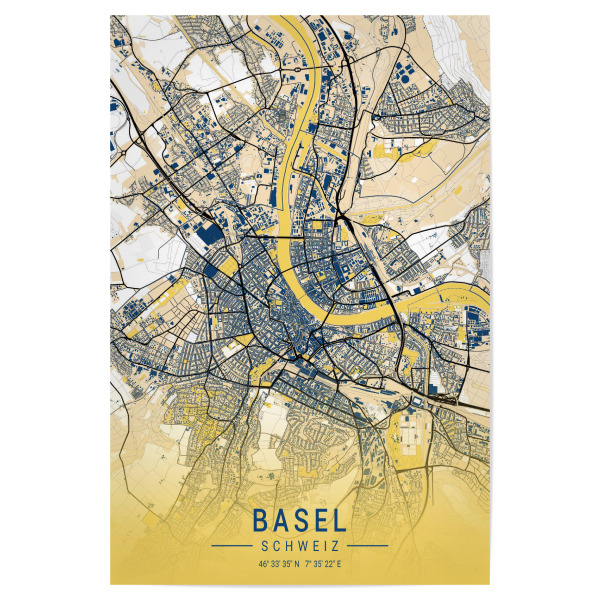 Poster "Wandbild von Basel" artboxONE - Städte,Kartografie