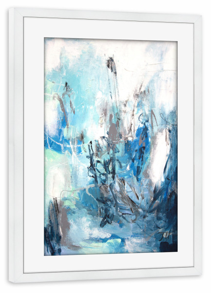 Poster mit Rahmen weiß "Tove Höglund - Fallen for him" artboxONE - Abstrakt - Abstrakt,Modern,Bunt,Farbenfroh,Strich,Pinsel