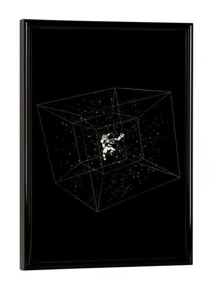 Poster mit schwarzem Rahmen "Schwerkraft-Tesserakt Interstellar" artboxONE - Menschen,Männer,Galaxy