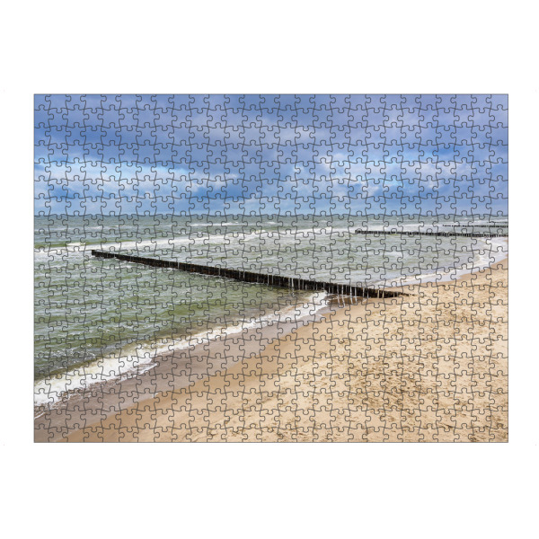 artboxONE Puzzle "Strand, Buhnen, Wellen, Wolken" artboxONE - Natur,Reise,Reise / Strand und Meer