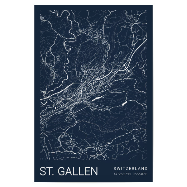 Poster "Sankt Gallen Wandbild" artboxONE - Städte,Kartografie