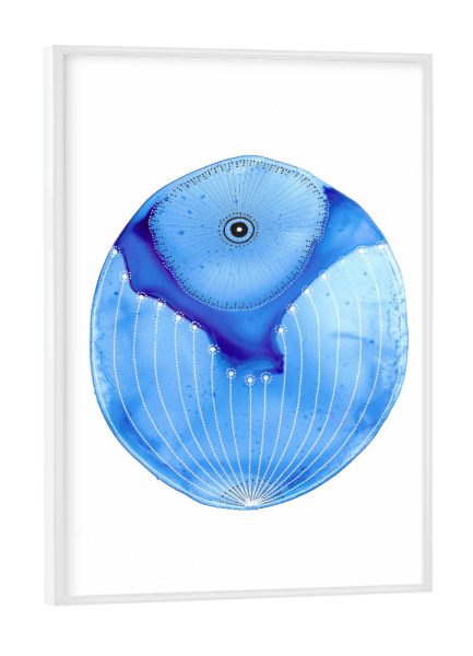 Poster mit weißem Rahmen "Katherine Heald - Out of Blue" artboxONE - Abstrakt,Unterwasser