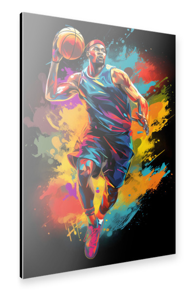 Alu-Dibond "Basketball Colorful 5 (matart)" 30x20 cm artboxONE