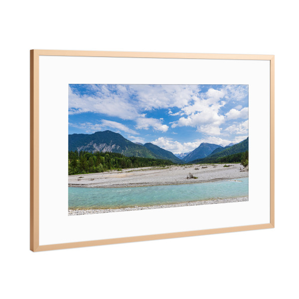Poster mit Rahmen Kupfer "Fluss Isar bei Wallgau" artboxONE - Natur,Reise