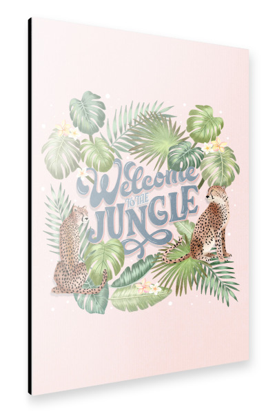 Alu-Dibond "Welcome to the Jungle mit Geparden" 30x20 cm artboxONE