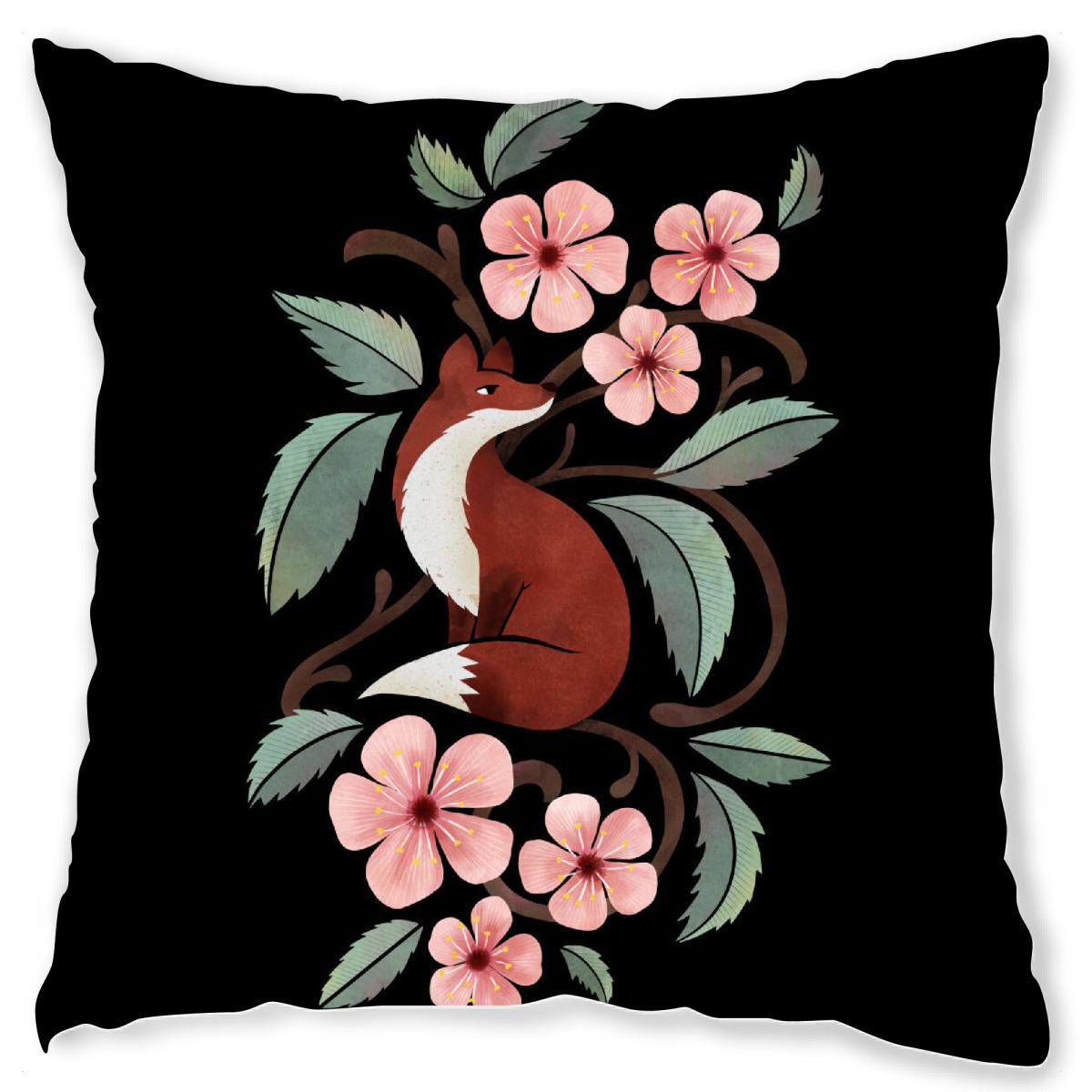 Design-Kissen "Fuchs in Kirschblß¼ten" artboxONE - Natur,Floral,Tiere