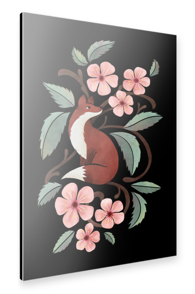 Alu-Dibond "Fuchs in Kirschblüten" 30x20 cm artboxONE