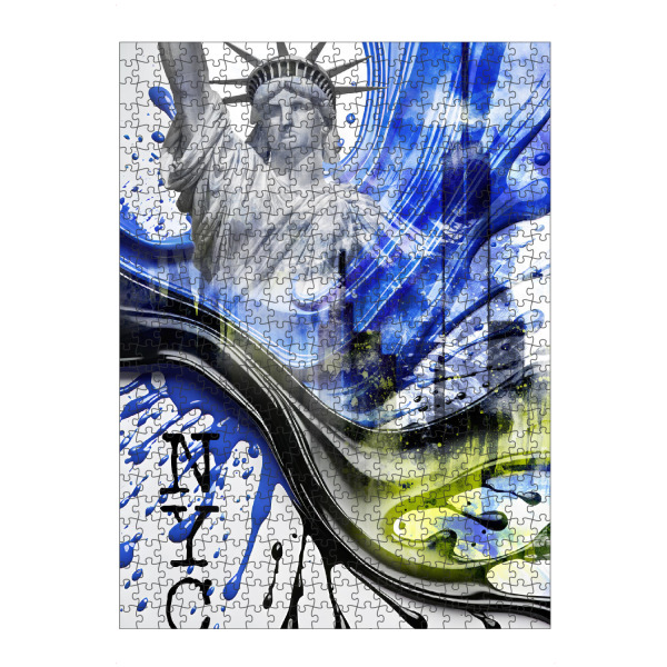 Puzzle Ravensburger "NYC Art Splashes - BLAU" artboxONE - Städte / New York,Abstrakt