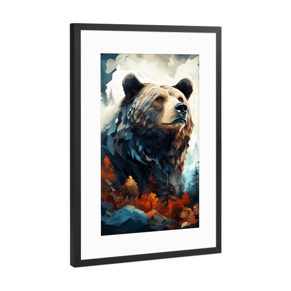 Poster mit Rahmen Schwarz (Metallic) "Bärentierkunst A" artboxONE - Tiere - Bär,Bären,Tier,Tiere,Grafik,Illustration