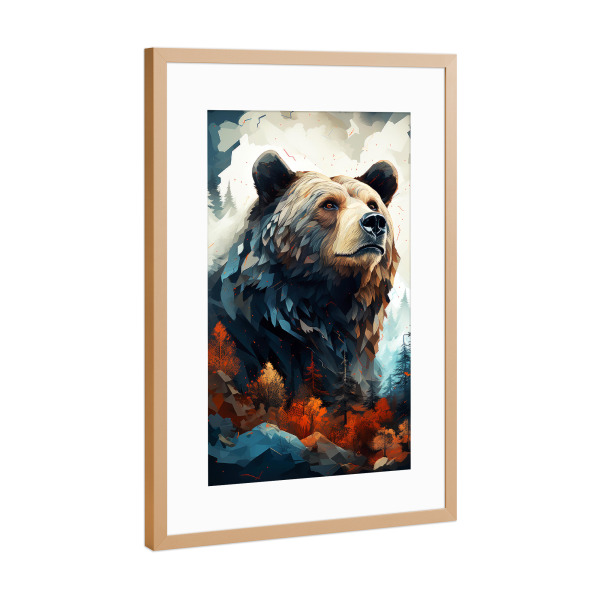 Poster mit Rahmen Kupfer "Bärentierkunst A" artboxONE - Tiere - Bär,Bären,Tier,Tiere,Grafik,Illustration