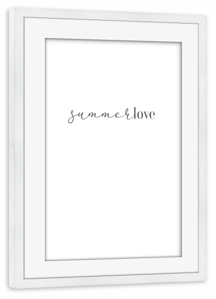 Poster mit Rahmen weiß "Summerlove" artboxONE - Typografie,Schwarzweiß
