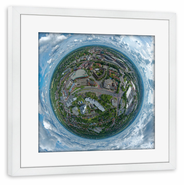 Poster mit Rahmen weiß "HH-Bergedorf Polizei-Kreuzung" artboxONE - Städte,Städte / Hamburg,Reise,Architektur,Reise / Länder