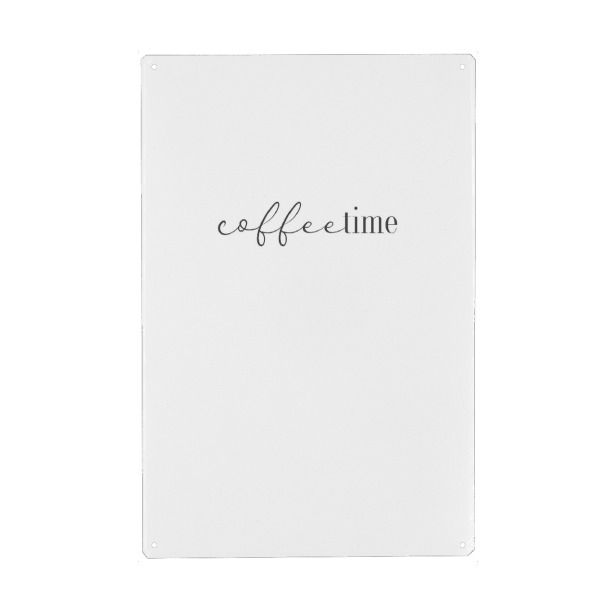 Metall Poster "Coffee-time" artboxONE - Typografie,Essen & Trinken,Schwarzweiß