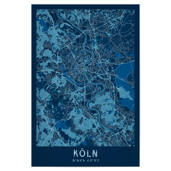 Poster 30x20 cm "Stadtplan Köln City" artboxONE - Städte / Köln,Kartografie