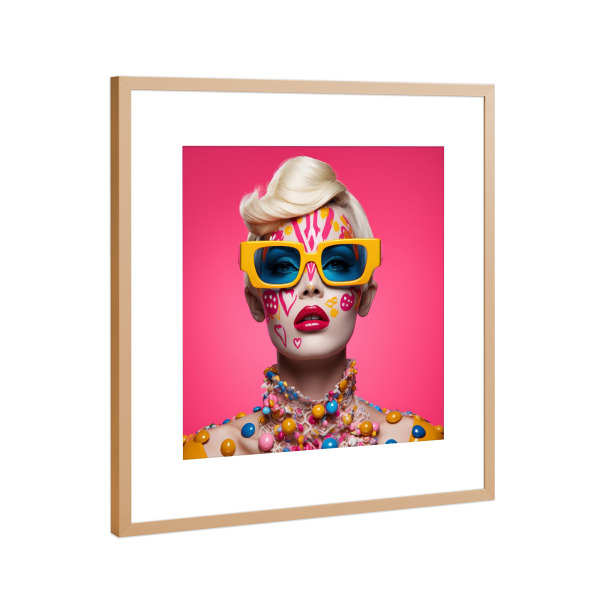 Poster mit Rahmen Kupfer "MODISCHES ROSA" artboxONE - Abstrakt,Menschen,Fashion,Für Mama - Rosa,Mode,Modus,Modell,Frau,Frau