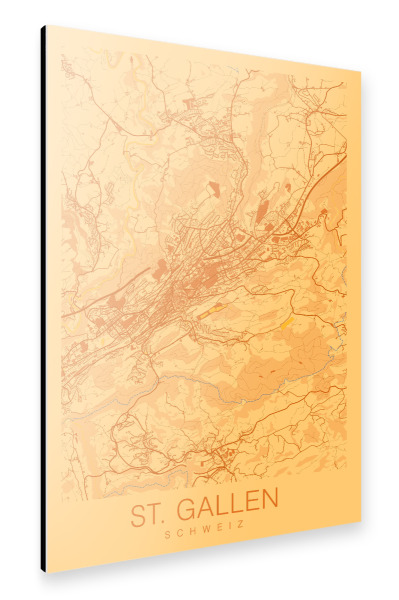 Alu-Dibond "Stadt Wandbild St. Gallen" 30x20 cm artboxONE