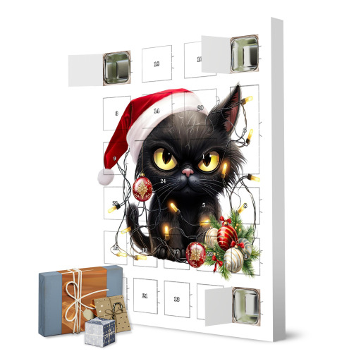 Katze mit Weihnachtsmütze