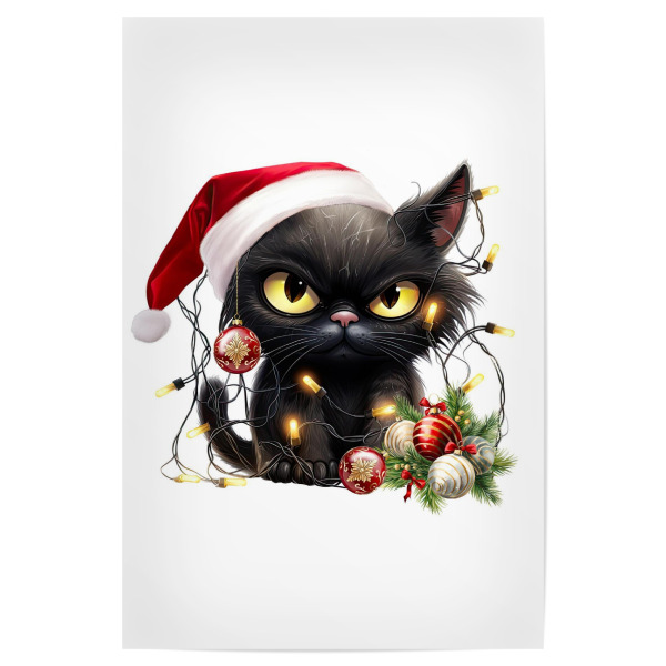 Poster "Katze mit Weihnachtsmütze" artboxONE - Tiere,Weihnachten,Festivals,Lustig