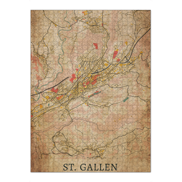 Puzzle Ravensburger "Stadtplan Vintage St. Gallen" artboxONE - Städte,Kartografie