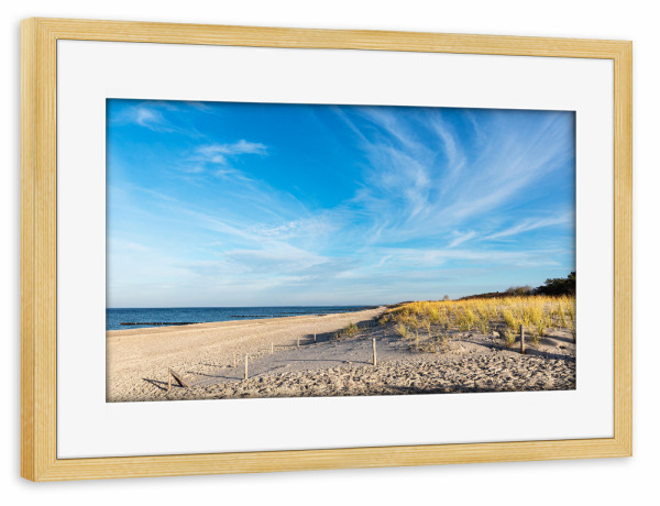 Poster mit Rahmen kiefer "Wolken, Düne, Strand, Ostsee" artboxONE - Natur,Reise,Reise / Strand und Meer