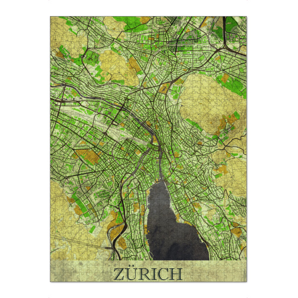 Puzzle Ravensburger "Zürich Vintage City Map" artboxONE - Städte / Zürich,Kartografie