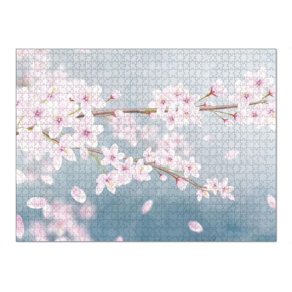 Puzzle Ravensburger "Kirschblüten blühen" artboxONE - Natur,Floral - Kirschblüte,Baum,Japan,Natur,Pink,Rosa,Zweig,Blüten,Blühen,Blumen