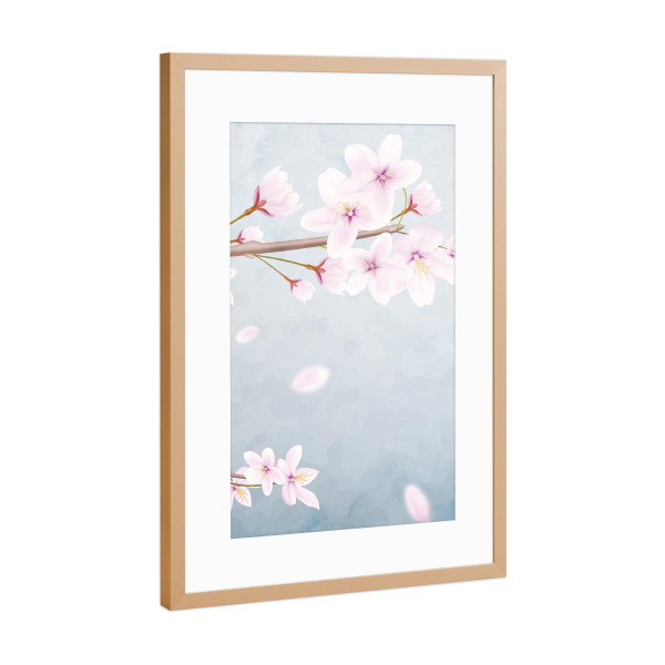 Poster mit Rahmen Kupfer "Kirschblütte - dritter Teil" artboxONE - Natur,Floral