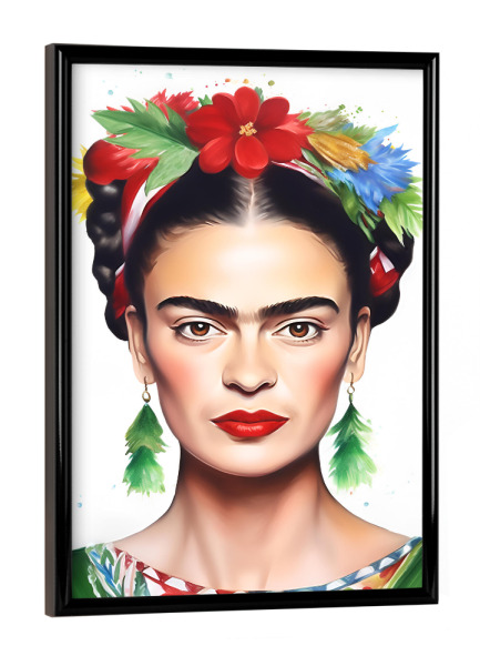 Poster mit schwarzem Rahmen "Christmas Love Frida" artboxONE - Floral,Menschen,Weihnachten
