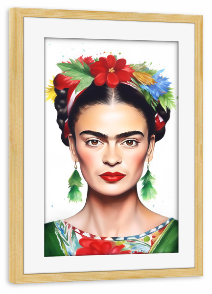 Poster mit Rahmen kiefer "Christmas Love Frida" artboxONE - Floral,Menschen,Weihnachten