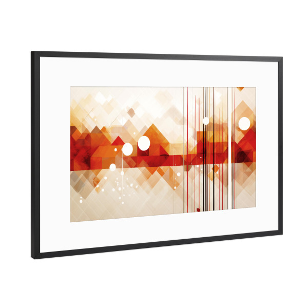 Poster mit Rahmen Schwarz (Metallic) "HERBST Bootstour mit Bergpanorama" artboxONE - Natur,Abstrakt