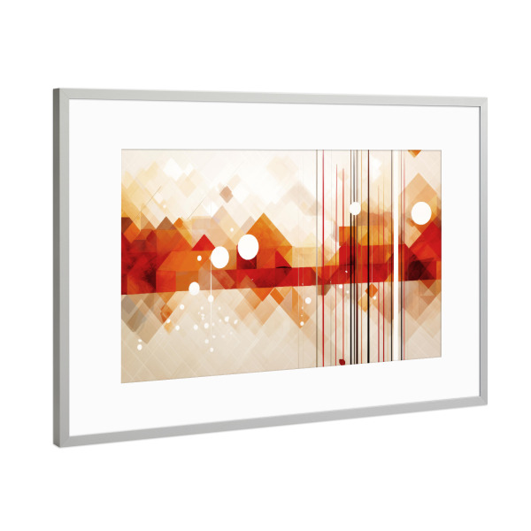 Poster mit Rahmen Silber "HERBST Bootstour mit Bergpanorama" artboxONE - Natur,Abstrakt