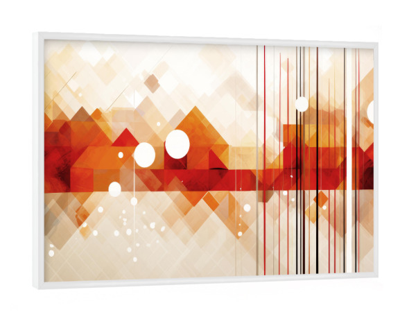 Poster mit weißem Rahmen "HERBST Bootstour mit Bergpanorama" artboxONE - Natur,Abstrakt