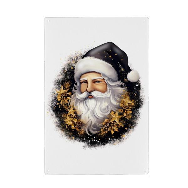 Metall Poster "Weihnachtsmann-Gesicht" artboxONE - Weihnachten