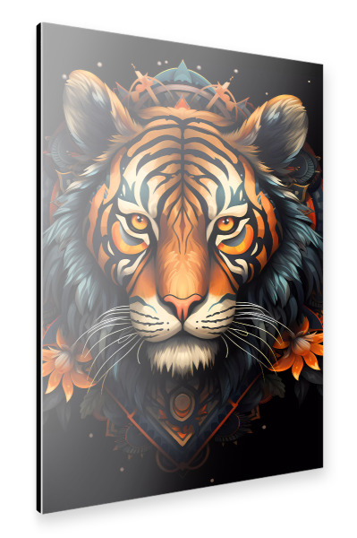 Alu-Dibond "Mandala - Tiere - Tiger" 30x20 cm artboxONE